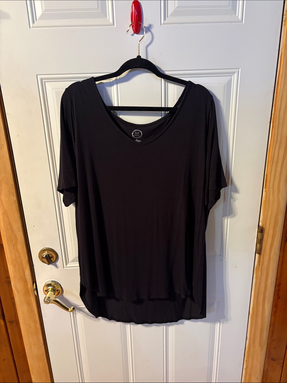 Maurices Black Short-Sleeve Scoop Neck Top Size 2X